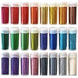 Original Stationery Arts and Crafts Glitter Shake Jars, Extra Fine Powder, 24 Multi Color Assorted Set. Works for Slime, School and Childrens Projects (24 pcs Pack)