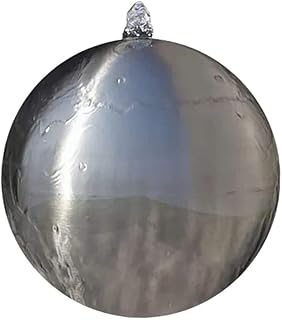 vidaXL Edelstahl Brunnen Springbrunnen mit LED Kugelbrunnen Garten Wasserspiel