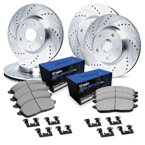 R1 Concepts Front and Rear Brake Kit Fits 2014-2015 Nissan Rogue| Semi Met Pads…