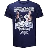 WWE Undertaker vs Shawn Michaels Wrestlemania 25 Poster Shirt - Navy - Large
