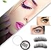 Magnetic Eyelashes 2 Pairs Dual Magnetic False Eyelashes No Glue 3D Reusable Fake Magnet Eyelashes 0.2MM Ultra Thin Handmade Fake lashes for Ultra Soft Natural Look Seconds to Apply (2 Pairs 8 Pieces)
