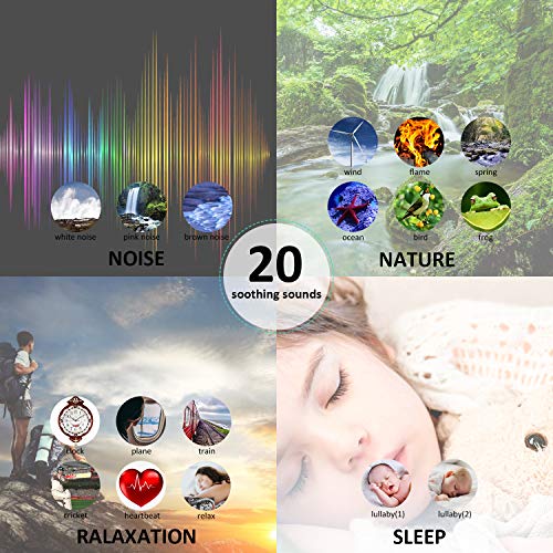 Tabiger White Noise Machine,20 Soothing Sounds Sleep Sound Therapy & Adjustable Nightlight | Timing Sleep Sound Machine | Plug in Or Battery Powered (Battery not Included)