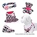 Blueberry Pet 5 Patterns Made Well Elegant Floral Print Adjustable Dog Collar in Sleek Black with Pink Artificial Silk Flower, Medium, Neck 14.5″-20″thumb 2