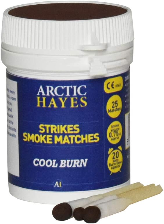 Arctic Hayes Smoke Matches Tub 25 Pcs Gas Appliance Airflow Spillage Test