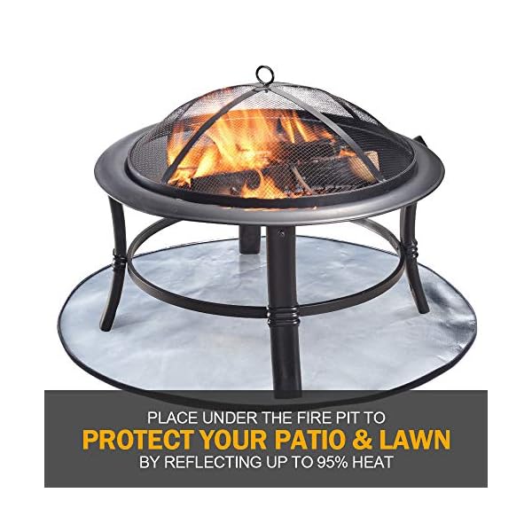 ROLOWAY Fire Pit Mat for Deck, (36 inch) Patio Fire Pit Pad, Fireproof