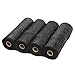 LaRibbons Halloween Deco Mesh Ribbon, 6 inch x 30 feet(10 Yard) Each Roll, Metallic Foil Black Rolls for Wreaths, Swags and Decorating - 4 Rolls