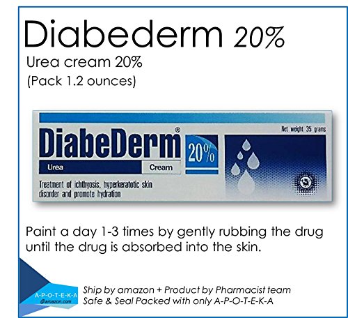 Medicated Urea Cream (Diabederm Urea Cream 20% Pack Size 1.2 Oz.) the Best to Treat and Prevent Dry Skin Contain Contain 20% Urea Best for Psoriasis and Effective for the Treatment of Ichthyosis and Hyperkeratotic Skin Disorder and Promote Hydration