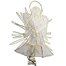 Kurt Adler Engel-Baumspitze – Capiz-Design Mit 10 Lichtern, Gold, 17,5x26,5 Cm