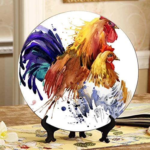 Amazon Com Kuneh Watercolor Rooster And Chicken Fashion Print