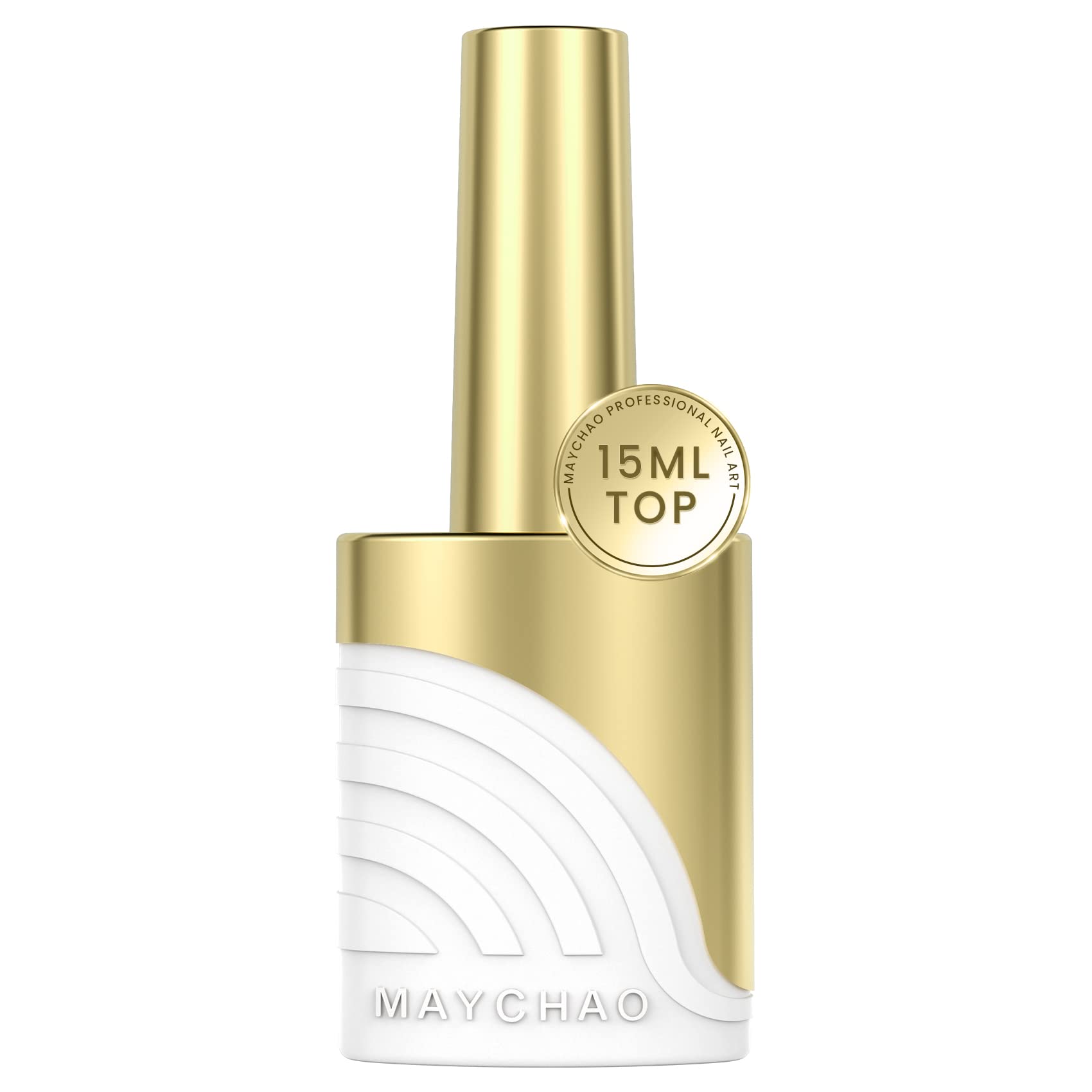 MAYCHAO Gel Top Coat, 15ml No Wipe Glossy Finish, Long Lasting for Home Nail DIY Manicure, 0.5 OZ