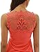 PattyBoutik Women Crochet Lace V Neck Sleeveless Blouse (Coral Small)