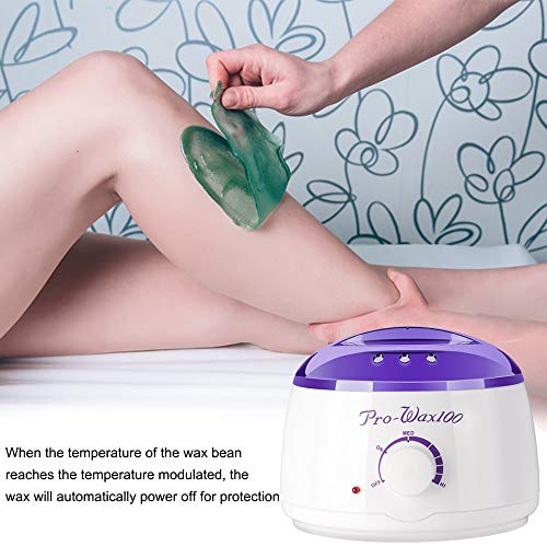 Zeonetak Waxing Kit, Wax Kit for Hair Removal with 8 Pack Hard Wax Beans(28oz) 10 Wax Applicator Sticks Cleaning Paper(2.47oz) for Women Men Home Wax Kit (Purple-1)