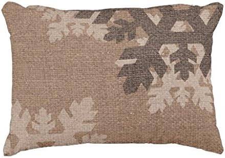 Standard Pillowcase Decorative Snowflakes Rustic Home Decor Faux Burlap Chic Pillow Sham 16X24 Inches