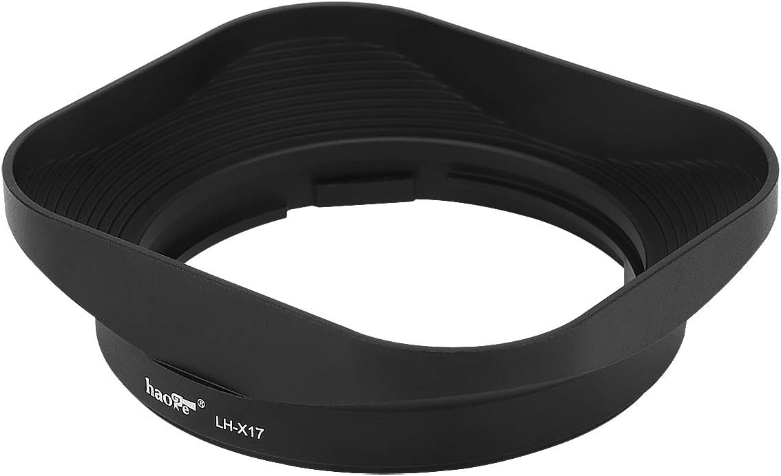 Haoge LH-X17 Bayonet Square Metal Lens Hood for Fujifilm Fuji Fujinon XF 16mm F2.8 R WR XF16mmF2.8 Lens