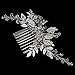FAYBOX Bridal Handmade Silver Tone Crystal Leaf Style Hair Side Comb Party Anniversary Wedding Accessories