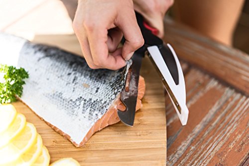 Stainless Steel Multipurpose Kitchen Scissors: Heavy Duty Kitchen Shears with Chef Knife, Deboning Scissor, Bottle Opener, Cutting Board, Fruit and Vegetable Peeler, Fish Scaler, and Fish Slicer
