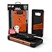 ZIZO Bolt Series Samsung Galaxy S8 Case Military Grade Drop Tested with Tempered Glass Screen Protector, Holster Orange Black