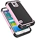 E LV Hybrid Slim Shock-Absorption / Impact Resistant Dual Layer Defender Case for Samsung Galaxy S5 – [BABY PINK]