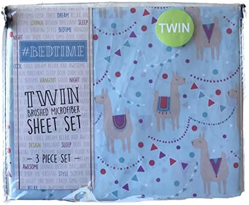 #Bedtime Festive Party Llamas 3 Piece Twin Novelty Sheet Set