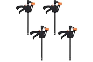 4X 4'' Woodworking Clip Bar F Clamp Grip Quick Ratchet Release Squeeze Tools F-Bar Clamp
