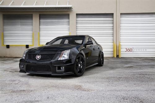 Driver Motorsports Cadillac CTSV CTS-V Sedan Left Front Black on 360 Forged Wheels HD Poster 48 X 32 Inch Print