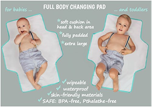 Yoleen's Portable Diaper Changing Station: Stylish Diaper Clutch with Extra Large Full Body Changing Pad suitable for Newborns and Toddlers + Drawstring Pacifier Bag+ eBook