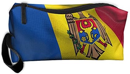 WEEDKEYCAT Moldova Waving Flag Bird Travel Cosmetic Bag Pen Pencil Portable Toiletry Brush Storage,Multi-function Accessories Sewing Kit Bags Pouch Makeup Carry Case With Zipper