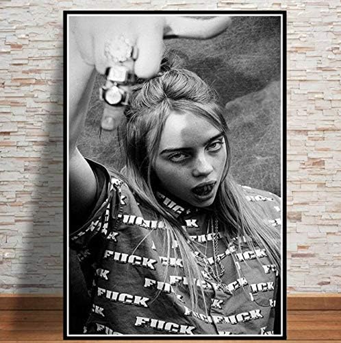 KGIDK Nordic Wall Art Canvas Painting Billie Eilish Poster Singer Star Modular Picture Hd Print Figure Home Decoration For Living Room 45X60Cm No Frame