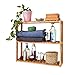 Trustiwood Bamboo Bathroom Shelf Adjustable 3-Tier Multifunctional Layer Rack Bathroom Kitchen Living Room Holder Wall Mounted Storage Organizer Standing Shelf