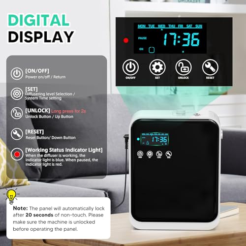 Waterless Essential Oil Diffuser, ShinePick Essential Oil Diffuser with Smart App, Large Capacity 240 ml Covers 1500 sq.ft. Suitable for Homes, Bedrooms, Offices, Spas, Hotels