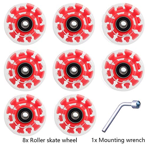 Nezylaf 8 Pack 78A Light up Roller Skate Wheels 32 x 58mm, Luminous