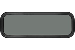 OUTPRIZE Fixed RV Window, 33" W x 10" H Tinted Window Replacement for RV Camper Caravan Motorhome with Trim Ring, Suitable for 7/8" or 1-1/4" and Slightly Thicker Up to 1/16" Walls, DOT Approved