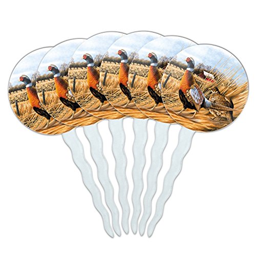 Graphics and More Pheasants on the Farm Cupcake Picks Toppers Decoration Set of 6