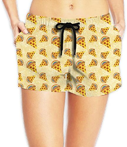 COOA Quickly Drying Casual Shorts Pizza Is Magic Womens Swim Trunks Board Shorts M