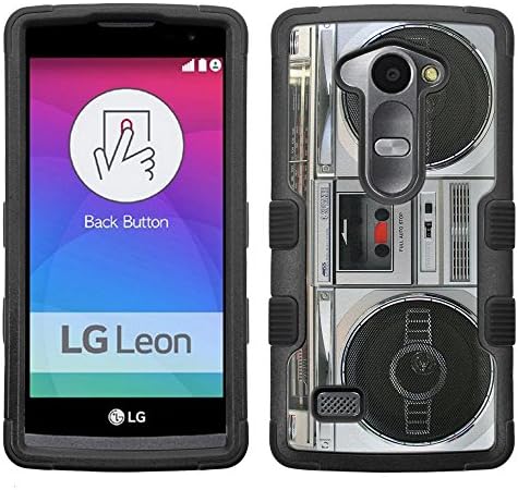 LG Leon Case, LG Power Case, LG Destiny Case, TuMax Dual-Layer Protective Cover (Black)(Boombox)