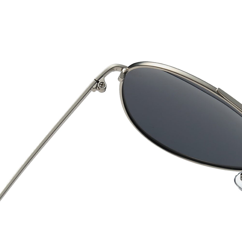 S5V7N Classic Aviator Metal Frame Women Sunglasses (Silver, Black)
