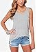 Bestisun Women's Boat Neck Straps Backless Sexy Black Short Tshirt Casual Tank Tops Gray M