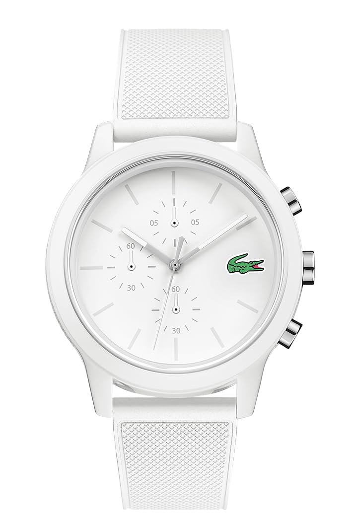 Lacoste Chronograph Quartz Watch for Men LACOSTE.12.12 Collection with White Silicone Bracelet - 2010974