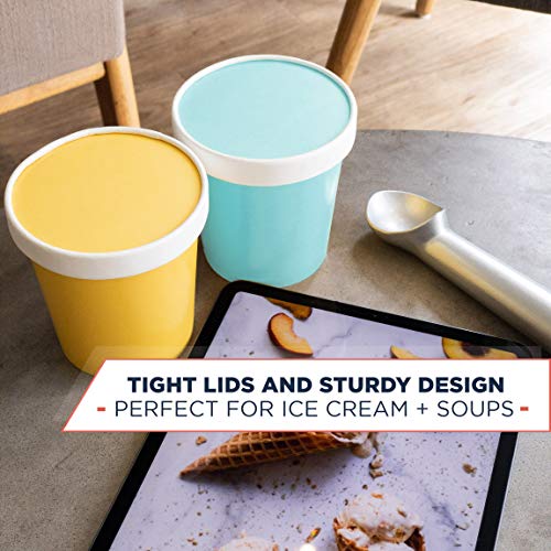 Glowcoast Ice Cream Containers With Lids 16 oz Pint Ice Cream Storage