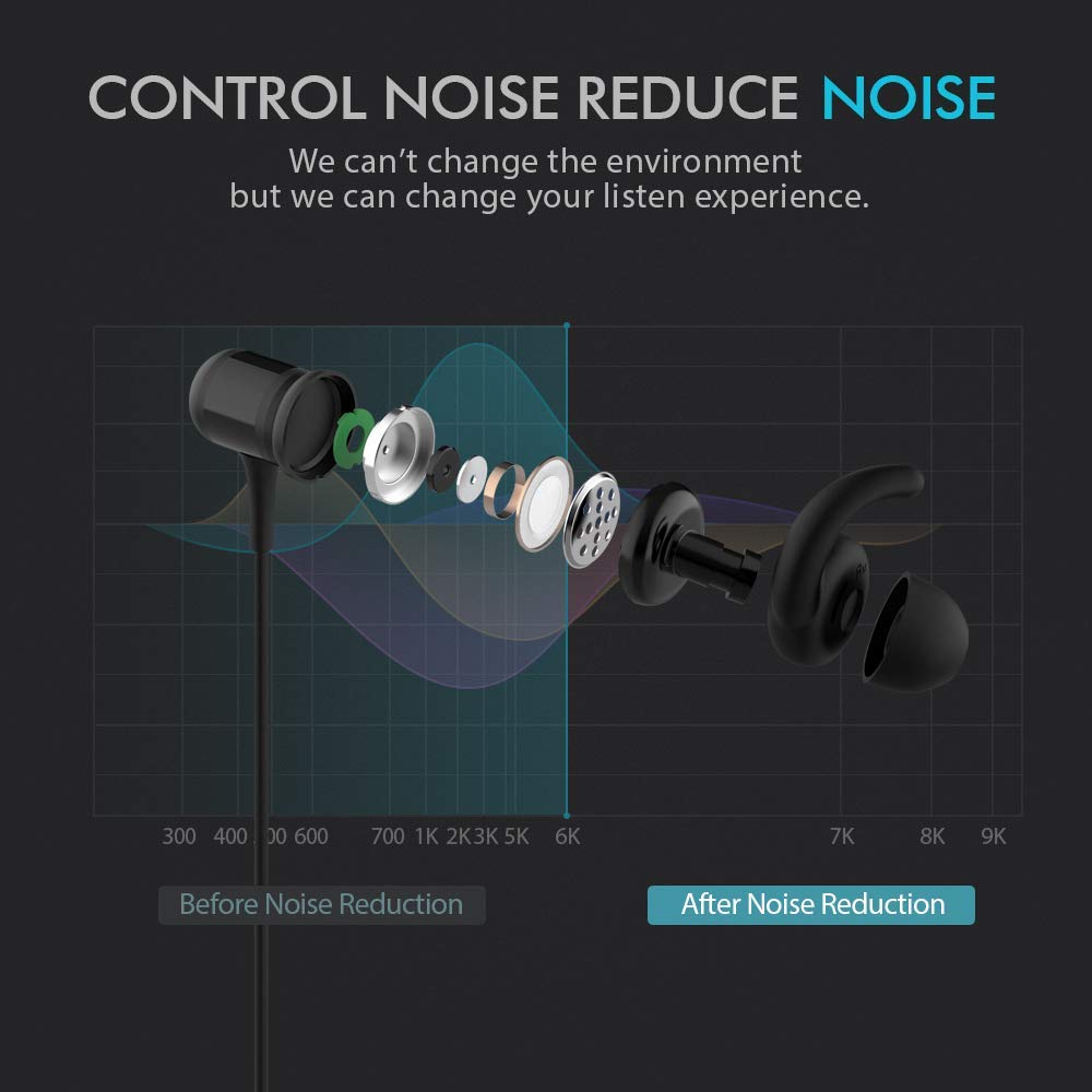 PORTHOLIC Écouteurs Bluetooth Oreillette Bluetooth 4.1 magnétique,Sport Casque Bluetooth sans Fil -IPX6 Étanche- avec Microphone intégré pour iPhone,Samsung,Android téléphones et Tablettes