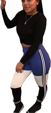 striped running leggings