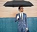 Plemo Automatic Open and Close Easy Touch Umbrella 50.5 Inch Business Compact Travel 8 Fiberglass Rib Water-repelling 210T Canopy Fabric Windproof and Waterproof Travel Umbrella Black
