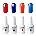 Elite99 Soak Off Gel Polish Lacquer UV LED Nail Art Manicure Kit 4 Colors Set LM-C144 + Free Gift (20pcs Gel Remover Wraps)