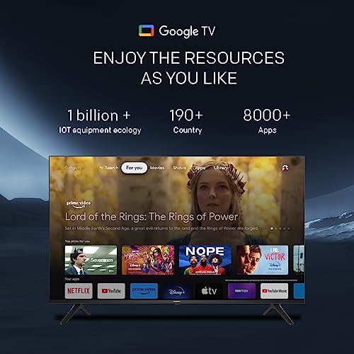 Skyworth 65-Inch UE7600 Series LED 4K UHD Google TV, HDR10, Dolby Audio, Bezel-Less Design, Ultra-Slim, Bluetooth Remote, Smart TV with Chromecast and Google Assistant Built-in (65UE7600, 2023 Model)