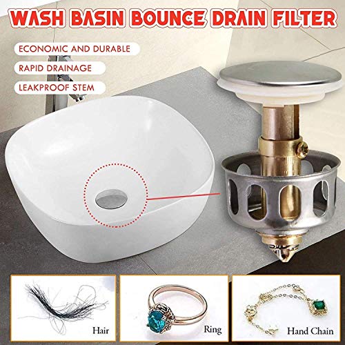 Pop Up Sink Stopper,Stainless Steel PushType Bounce Core,Universal