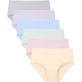 BAMBOO COOL Girls Underwear Breathable Moisture-Wicking 6-14Y Panties Lightweight Soft Sensory Friendly Briefs 6 Pack