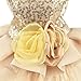 Bling Dog Dress Tutu Skirt Flower Dog Pet Cat Luxury Princess Wedding Dress Summer Dog Chihuahua Clothes (Gold, Small(Pet 4-6Lbs))