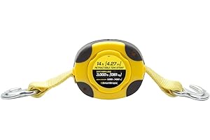 SMARTSTRAPS - 171 SmartStraps 14-Foot Tow Strap 9,000 lbs Break Strength - 3,000 lbs Safe Work Load – Recover Stuck Vehicles and Machinery – Designed for Commercial Duty, Small, Yellow