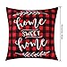 Jetec 4 Pieces Christmas Pillow Case Buffalo Plaid Throw Cushion Cover Linen Pillow Winter Decorations, 18 by 18 Inch
