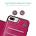 for iPhone 7 Plus/8 Plus Wallet Case with Card Holder,OT ONETOP Premium PU Leather Kickstand Card Slots Case,Double Magnetic Clasp and Durable Shockproof Cover 5.5 Inch(Pink)